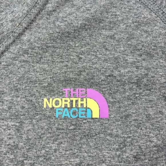 The North Face Women's XL XLARGE Flash Dry Short Sleeve V-Neck Gray W/Front Logo - Picture 11 of 16
